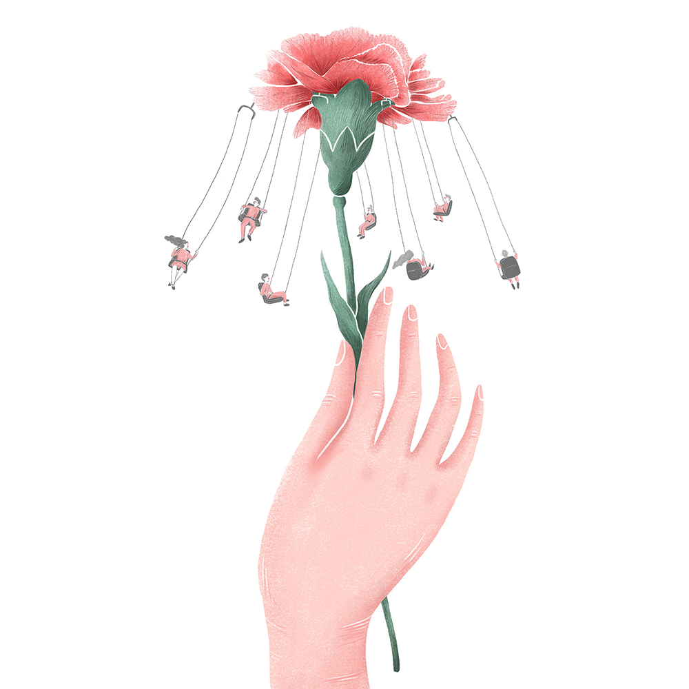Ilustração digital "À boleia do cravo" - Bárbara Amaral