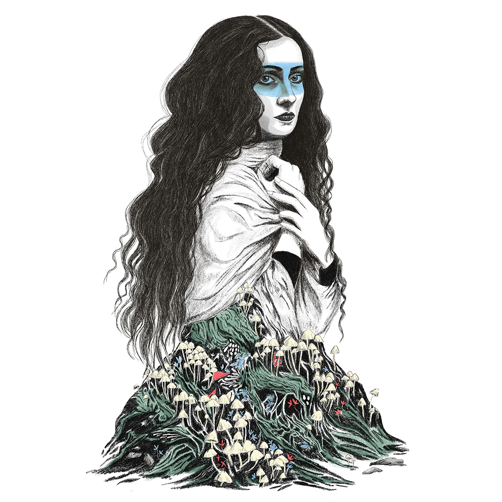 Ilustração digital "Recolectora" - Bárbara Amaral