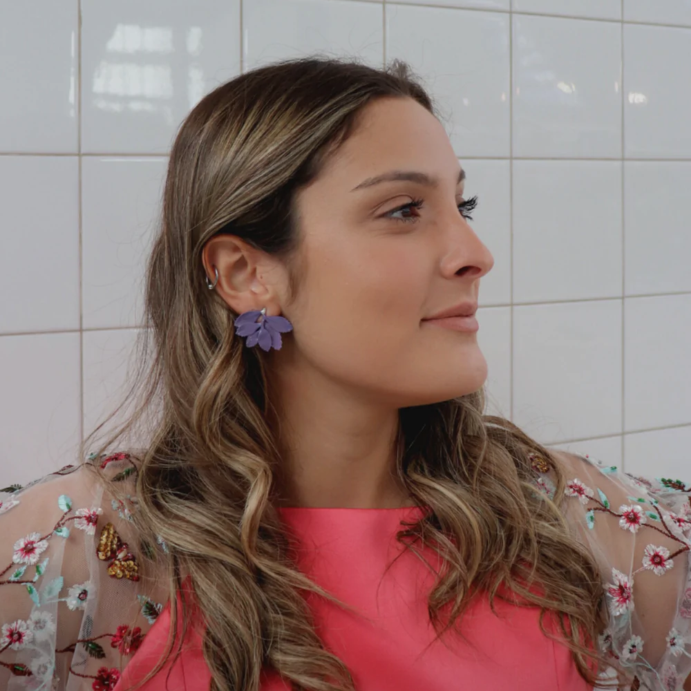 Very peri RUBER FOLIUM earrings