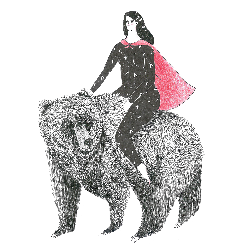 Ilustração digital "Stronger than a bear" - Bárbara Amaral