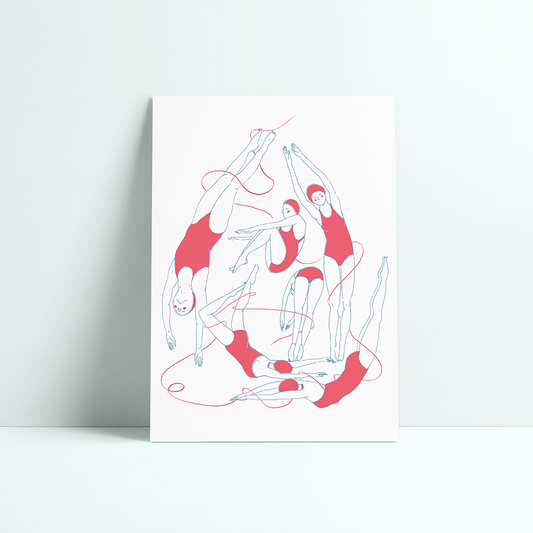 Digital illustration "Swimmers" - Bárbara Amaral