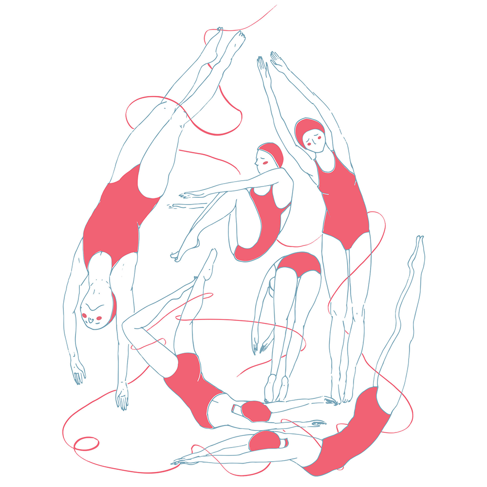 Ilustração digital "Swimmers" - Bárbara Amaral